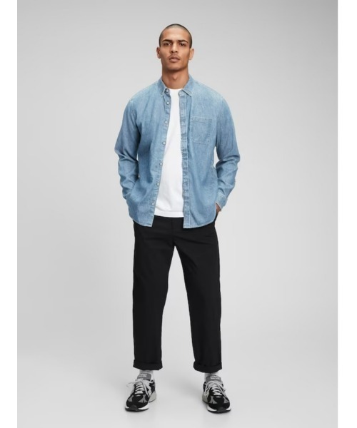 GAP（ギャップ）の「デニムポケットシャツ（シャツ/ブラウス・メンズ・ライトインディゴブルー/インディゴブルー・XS/S/M/L/XL）」の3枚目の写真