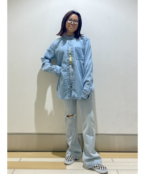 GAP（ギャップ）の「デニムポケットシャツ（シャツ/ブラウス・メンズ・ライトインディゴブルー/インディゴブルー・XS/S/M/L/XL）」の20枚目の写真