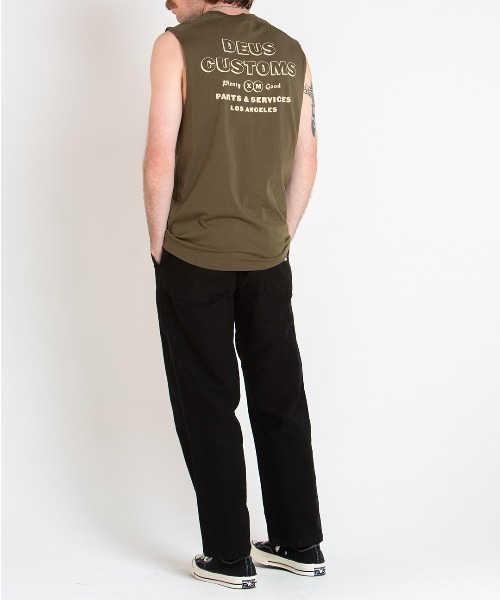 DEUS EX MACHINA（デウスエクスマキナ）の「THINKER MUSCLE（タンクトップ・メンズ・ブラック/オリーブ・SMALL/MEDIUM/LARGE）」の16枚目の写真
