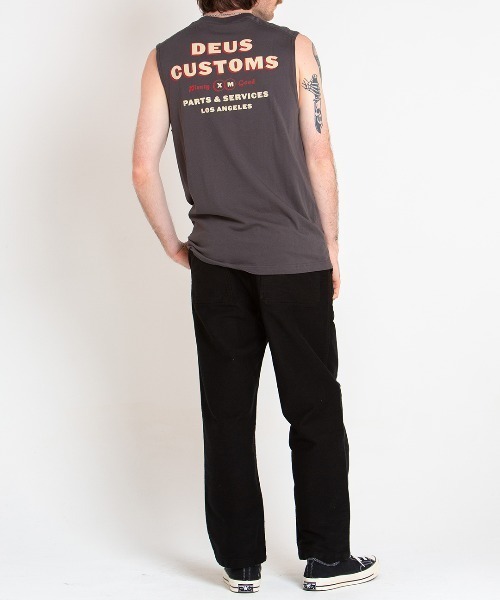 DEUS EX MACHINA（デウスエクスマキナ）の「THINKER MUSCLE（タンクトップ・メンズ・ブラック/オリーブ・SMALL/MEDIUM/LARGE）」の9枚目の写真