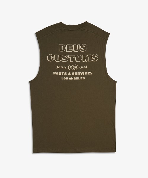 DEUS EX MACHINA（デウスエクスマキナ）の「THINKER MUSCLE（タンクトップ・メンズ・ブラック/オリーブ・SMALL/MEDIUM/LARGE）」の4枚目の写真