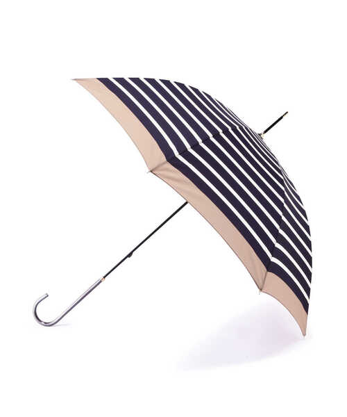 NATURAL BEAUTY BASIC（ナチュラルビューティーベーシック）の「リムカラーボーダー（長傘・レディース・ネイビー/オフホワイト・ﾌﾘ-）」の4枚目の写真