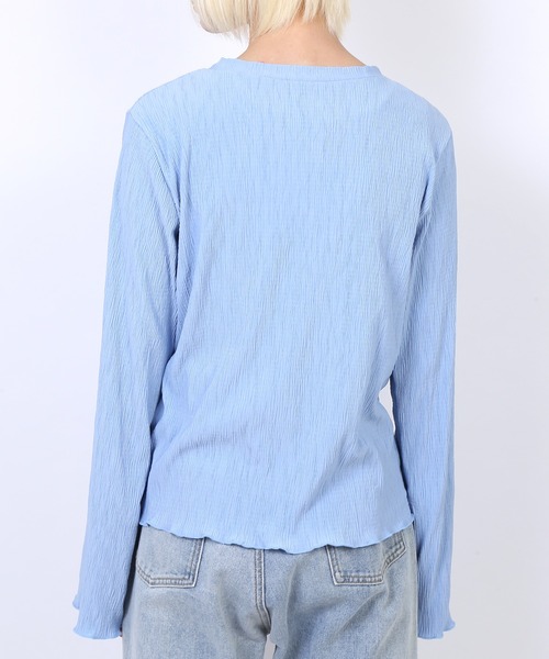 PUNYUS（プニュズ）の「プリーツロンT（Tシャツ/カットソー・レディース・ブラック/ベージュ/アイボリー/ブルー・3/4/1/2）」の13枚目の写真