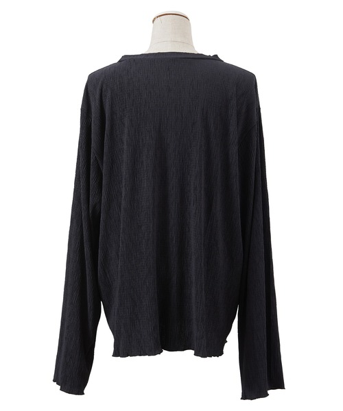 PUNYUS（プニュズ）の「プリーツロンT（Tシャツ/カットソー・レディース・ブラック/ベージュ/アイボリー/ブルー・3/4/1/2）」の9枚目の写真