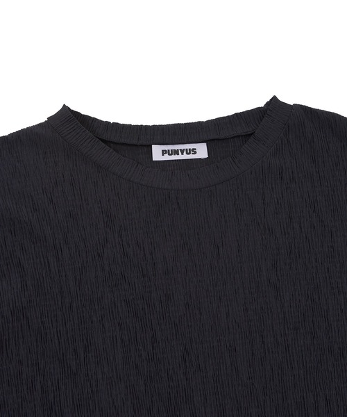 PUNYUS（プニュズ）の「プリーツロンT（Tシャツ/カットソー・レディース・ブラック/ベージュ/アイボリー/ブルー・3/4/1/2）」の18枚目の写真