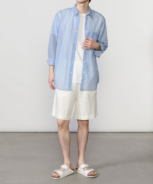 Bshop（ビショップ）の「迷迭香 | 〈別注〉ナイロン メッシュシャツ MEN（シャツ/ブラウス・メンズ・ホワイト系その他/グリーン系その他/ブルー系その他・2/3）」の3枚目の写真