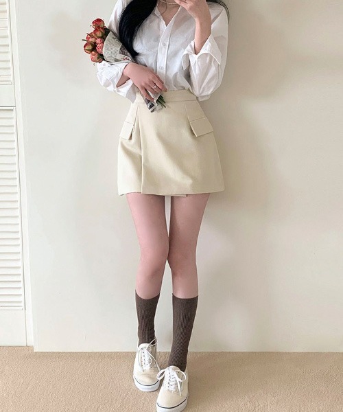 BEIDELLI（ベイデリー）の「[BELLIDE MADE] ベーシッククロップシャツ（シャツ/ブラウス・レディース・ライトイエロー/ホワイト・FREE）」の12枚目の写真