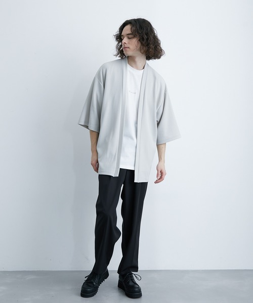 JUNRED（ジュンレッド）の「梨地ポンチ5分袖アンサンブルカーディガン（アンサンブル・メンズ・ライトグレー/ベージュ系その他/ネイビー・L/LL/M）」の10枚目の写真