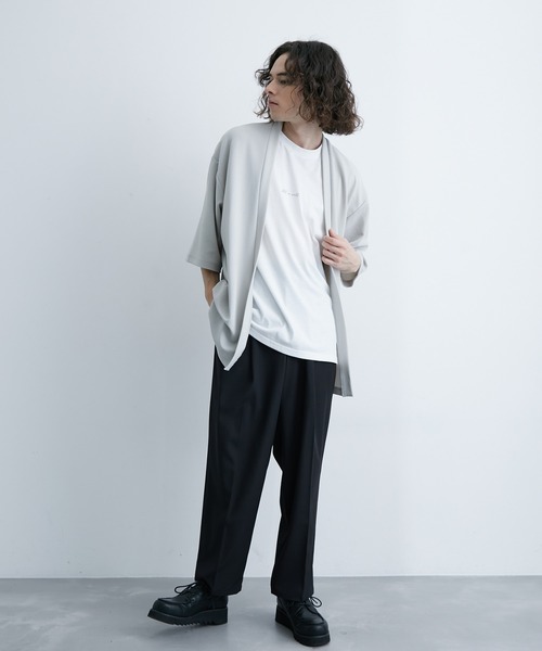 JUNRED（ジュンレッド）の「梨地ポンチ5分袖アンサンブルカーディガン（アンサンブル・メンズ・ライトグレー/ベージュ系その他/ネイビー・L/LL/M）」の11枚目の写真