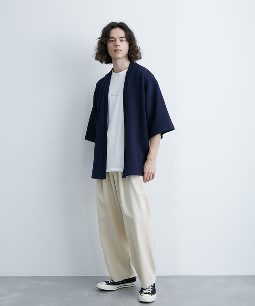 JUNRED（ジュンレッド）の「梨地ポンチ5分袖アンサンブルカーディガン（アンサンブル・メンズ・ライトグレー/ベージュ系その他/ネイビー・L/LL/M）」の15枚目の写真