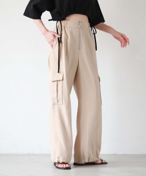 archives（アルシーヴ）の「フロントＺＩＰカーゴパンツ（カーゴパンツ・レディース・グリーン/オフホワイト/ベージュ/ブラック/モカ・MEDIUM）」の11枚目の写真