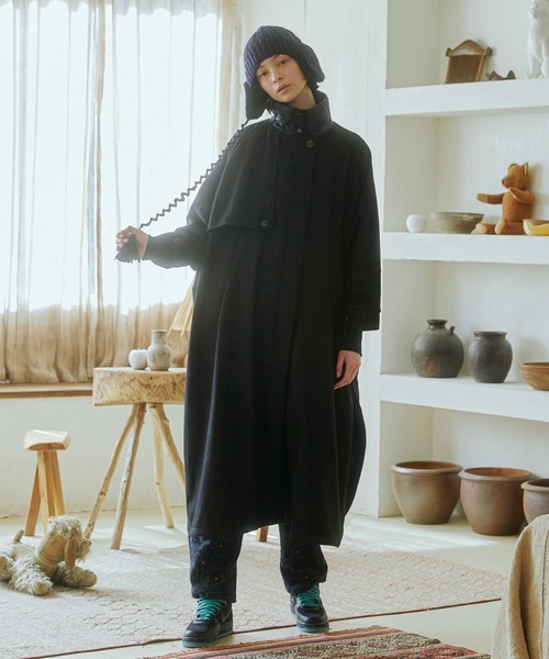 BEDSIDEDRAMA(ベットサイドドラマ)の「HeadfPhone Bennire(ニットキャップ/ビーニー・レディース・ブラック/オフホワイト・1)」の3枚目の写真