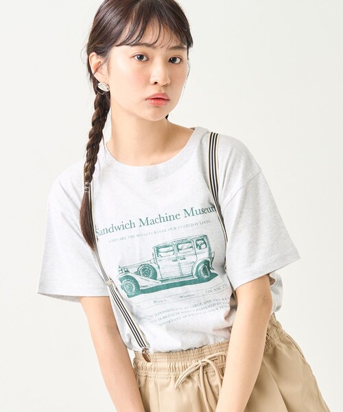 FREAK'S STORE（フリークスストア）の「Vintage Oldcar プリントTシャツ（Tシャツ/カットソー・レディース・グレー/オフホワイト/ブルー・ﾌﾘ-）」の18枚目の写真