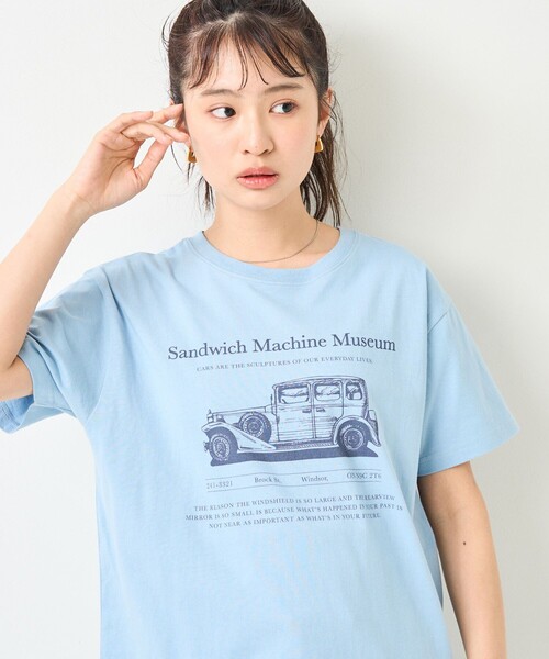 FREAK'S STORE（フリークスストア）の「Vintage Oldcar プリントTシャツ（Tシャツ/カットソー・レディース・グレー/オフホワイト/ブルー・ﾌﾘ-）」の13枚目の写真