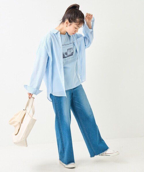 FREAK'S STORE（フリークスストア）の「Vintage Oldcar プリントTシャツ（Tシャツ/カットソー・レディース・グレー/オフホワイト/ブルー・ﾌﾘ-）」の11枚目の写真
