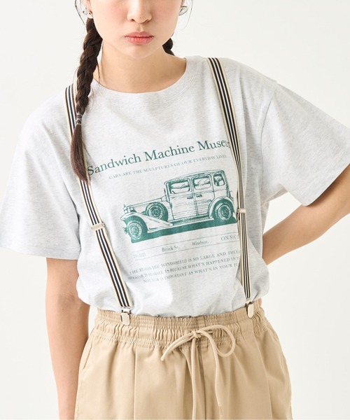 FREAK'S STORE（フリークスストア）の「Vintage Oldcar プリントTシャツ（Tシャツ/カットソー・レディース・グレー/オフホワイト/ブルー・ﾌﾘ-）」の3枚目の写真