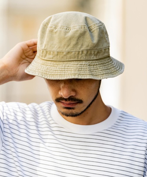 newhattan（ニューハッタン）の「NEWHATTAN ニューハッタン Bucket Hat pigment dyed バケットハット（ハット・メンズ・ネイビー/ダークブラウン/バーガンディー/オレンジ/オリーブ/カーキ/チャコール/レッド/ブラック/ピンク/サンドグレー・L/S）」の7枚目の写真