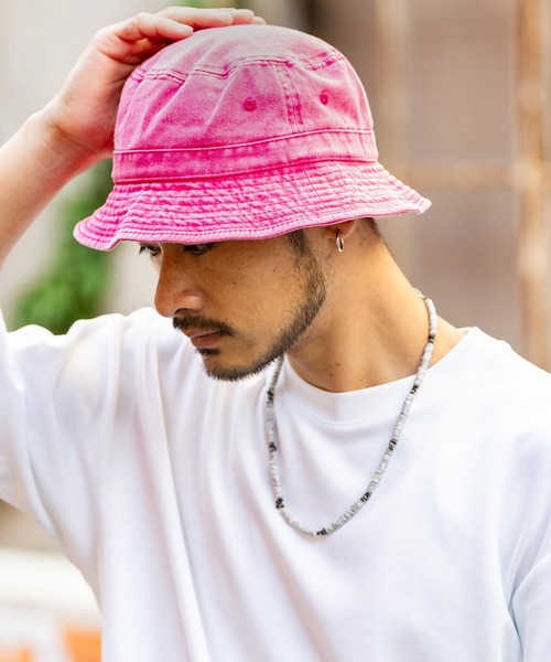 newhattan（ニューハッタン）の「NEWHATTAN ニューハッタン Bucket Hat pigment dyed バケットハット（ハット・メンズ・ネイビー/ダークブラウン/バーガンディー/オレンジ/オリーブ/カーキ/チャコール/レッド/ブラック/ピンク/サンドグレー・L/S）」の9枚目の写真