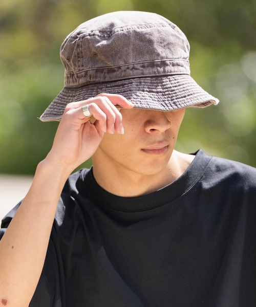 newhattan（ニューハッタン）の「NEWHATTAN ニューハッタン Bucket Hat pigment dyed バケットハット（ハット・メンズ・ネイビー/ダークブラウン/バーガンディー/オレンジ/オリーブ/カーキ/チャコール/レッド/ブラック/ピンク/サンドグレー・L/S）」の20枚目の写真