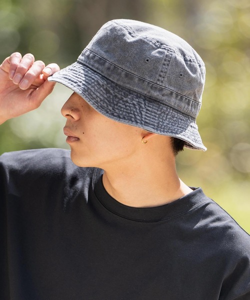 newhattan（ニューハッタン）の「NEWHATTAN ニューハッタン Bucket Hat pigment dyed バケットハット（ハット・メンズ・ネイビー/ダークブラウン/バーガンディー/オレンジ/オリーブ/カーキ/チャコール/レッド/ブラック/ピンク/サンドグレー・L/S）」の17枚目の写真