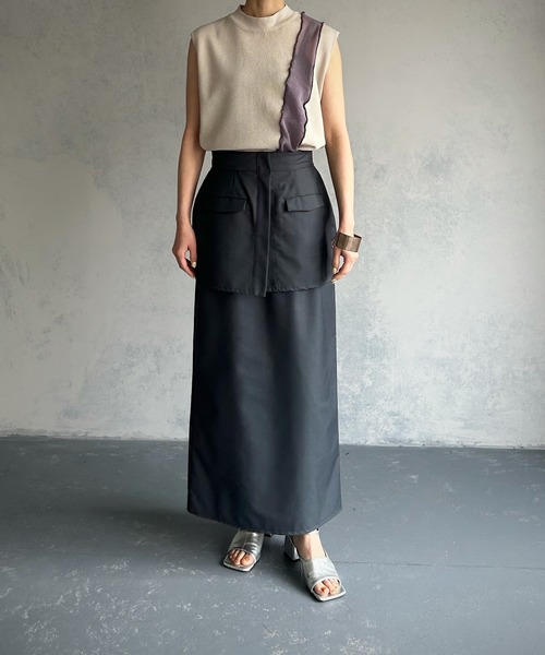 &g'aime（アンジェム）の「【&g’aime】メローシアー切替ニット（ニット/セーター・レディース・チャコールグレー/ブラック/ブラウン/グレイッシュベージュ・FREE）」の21枚目の写真