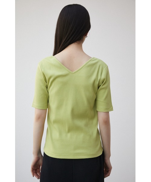 AZUL by moussy(アズールバイマウジー)の「2WAY RIB TOPS/2WAYリブトップス(Tシャツ/カットソー・レディース・オフホワイト/ライム/オレンジ/ブラック・SMALL/MEDIUM)」の21枚目の写真