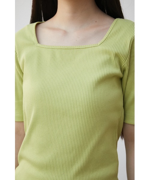 AZUL by moussy(アズールバイマウジー)の「2WAY RIB TOPS/2WAYリブトップス(Tシャツ/カットソー・レディース・オフホワイト/ライム/オレンジ/ブラック・SMALL/MEDIUM)」の20枚目の写真