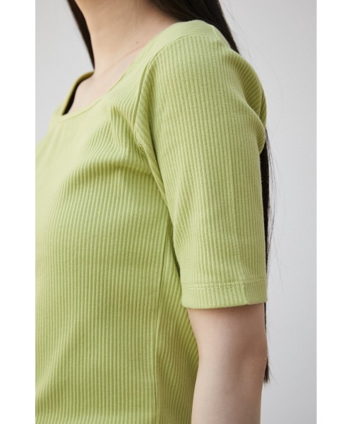 AZUL by moussy(アズールバイマウジー)の「2WAY RIB TOPS/2WAYリブトップス(Tシャツ/カットソー・レディース・オフホワイト/ライム/オレンジ/ブラック・SMALL/MEDIUM)」の19枚目の写真