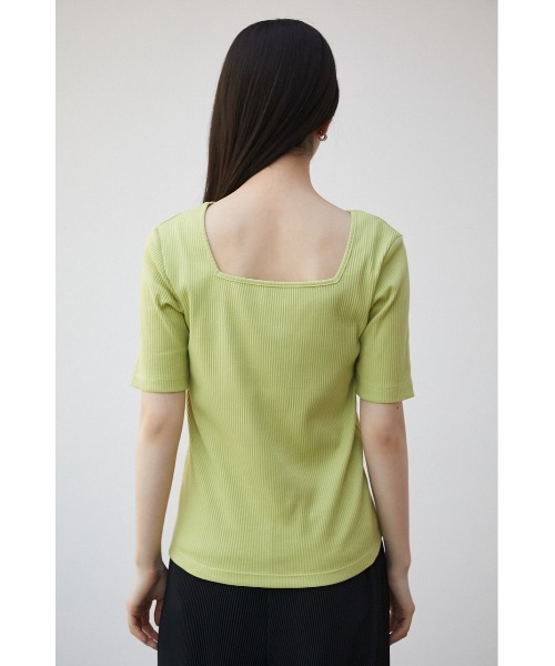 AZUL by moussy(アズールバイマウジー)の「2WAY RIB TOPS/2WAYリブトップス(Tシャツ/カットソー・レディース・オフホワイト/ライム/オレンジ/ブラック・SMALL/MEDIUM)」の16枚目の写真