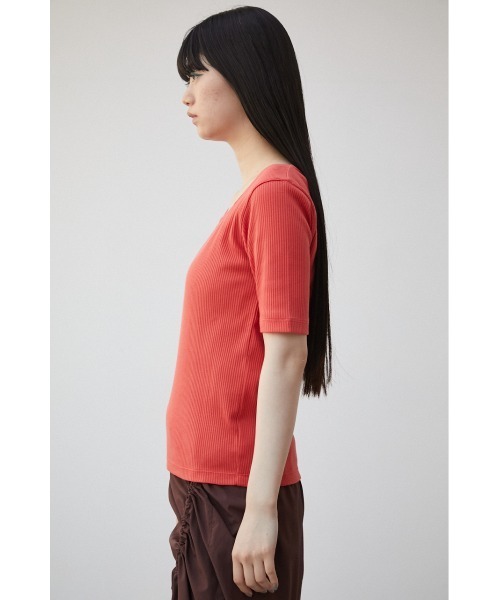 AZUL by moussy(アズールバイマウジー)の「2WAY RIB TOPS/2WAYリブトップス(Tシャツ/カットソー・レディース・オフホワイト/ライム/オレンジ/ブラック・SMALL/MEDIUM)」の11枚目の写真
