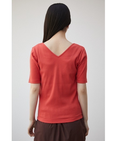 AZUL by moussy(アズールバイマウジー)の「2WAY RIB TOPS/2WAYリブトップス(Tシャツ/カットソー・レディース・オフホワイト/ライム/オレンジ/ブラック・SMALL/MEDIUM)」の10枚目の写真