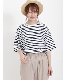 Samansa Mos2 | ビッグシルエットボーダーTシャツ(Tシャツ/カットソー)