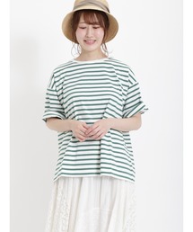 Samansa Mos2 | ビッグシルエットボーダーTシャツ(Tシャツ/カットソー)