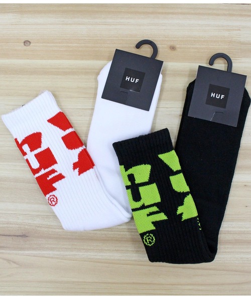 HUF（ハフ）の「オーバーサイズハフソックス OVERSIZED HUF SOCK（ソックス/靴下・メンズ・ブラック/ホワイト・ONE）」の6枚目の写真