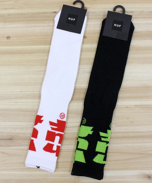 HUF（ハフ）の「オーバーサイズハフソックス OVERSIZED HUF SOCK（ソックス/靴下・メンズ・ブラック/ホワイト・ONE）」の3枚目の写真