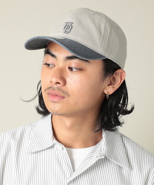 UNIVERSAL OVERALL（ユニバーサルオーバーオール）の「【UNIVERSAL OVERALL】UOロゴ刺繍バイカラーコットンキャップ ※DS1493 YMY（キャップ・メンズ・グレー/ブルー/ブラック/グリーン/ブラウン/ホワイト・FREE）」の10枚目の写真