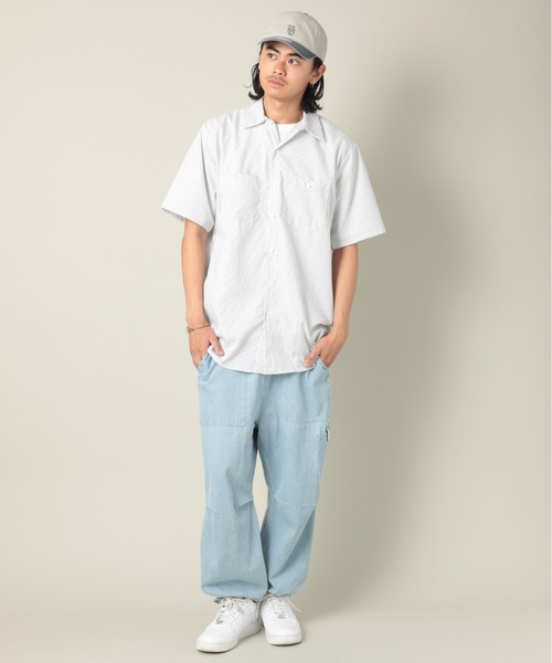 UNIVERSAL OVERALL（ユニバーサルオーバーオール）の「【UNIVERSAL OVERALL】UOロゴ刺繍バイカラーコットンキャップ ※DS1493 YMY（キャップ・メンズ・グレー/ブルー/ブラック/グリーン/ブラウン/ホワイト・FREE）」の8枚目の写真