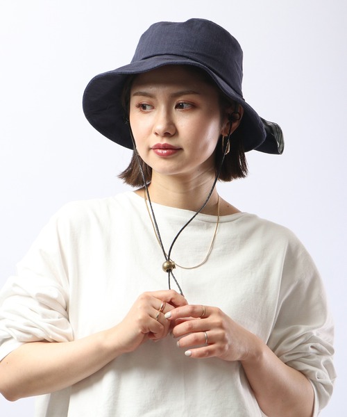 PGG ◾️モックネック◾️ネイビー　新品 GOOVI／モックネックニット／半袖／ウォッシャブル／和紙