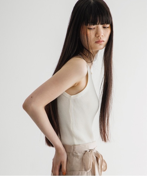 TENTO(テント)の「アメリカンスリーブニットタンクトップ(タンクトップ・レディース・ブラウン/アイボリー/ブルー・FREE)」の5枚目の写真