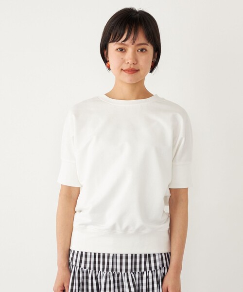 SHIPS Colors(シップス カラーズ)の「SHIPS Colors:〈洗濯機可能〉ミニ裏毛 ショート スリーブ トップス(Tシャツ/カットソー・レディース・ライトブルー/ブラック/オフホワイト・ONE SIZE)」の15枚目の写真