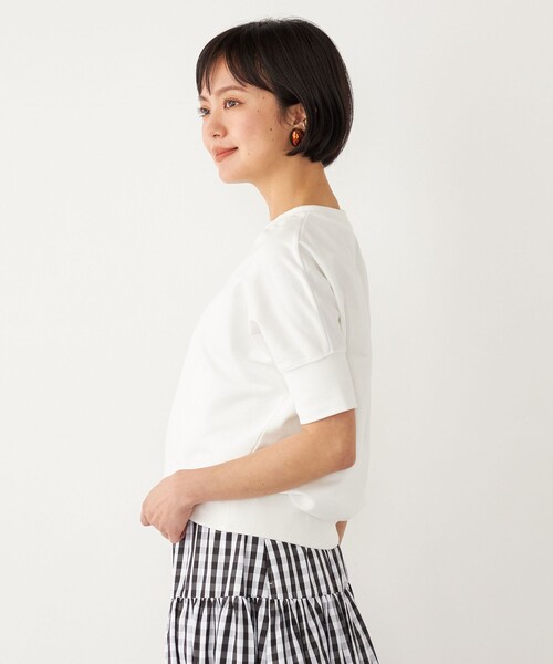 SHIPS Colors(シップス カラーズ)の「SHIPS Colors:〈洗濯機可能〉ミニ裏毛 ショート スリーブ トップス(Tシャツ/カットソー・レディース・ライトブルー/ブラック/オフホワイト・ONE SIZE)」の21枚目の写真