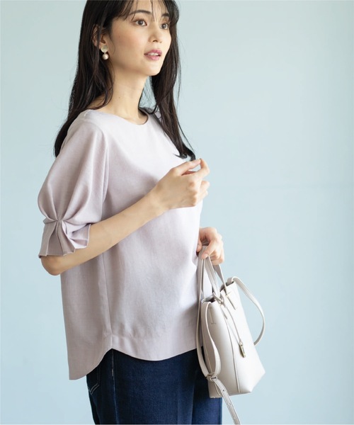 index（インデックス）の「◆《新色追加》タックスリーブ イージーケアブラウス【イージーケア/吸水速乾/洗濯機洗い可】（シャツ/ブラウス・レディース・黄緑系/オフホワイト/ネイビー/ライトブルー/ボルドー/ベビーピンク・40/38/34/42/36）」の6枚目の写真