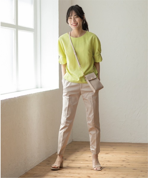 index（インデックス）の「◆《新色追加》タックスリーブ イージーケアブラウス【イージーケア/吸水速乾/洗濯機洗い可】（シャツ/ブラウス・レディース・黄緑系/オフホワイト/ネイビー/ライトブルー/ボルドー/ベビーピンク・40/38/34/42/36）」の14枚目の写真