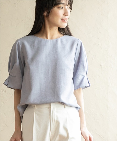 index（インデックス）の「◆《新色追加》タックスリーブ イージーケアブラウス【イージーケア/吸水速乾/洗濯機洗い可】（シャツ/ブラウス・レディース・黄緑系/オフホワイト/ネイビー/ライトブルー/ボルドー/ベビーピンク・40/38/34/42/36）」の15枚目の写真