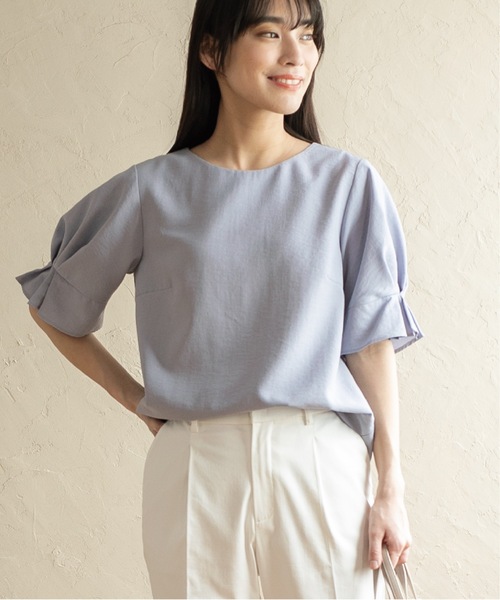 index（インデックス）の「◆《新色追加》タックスリーブ イージーケアブラウス【イージーケア/吸水速乾/洗濯機洗い可】（シャツ/ブラウス・レディース・黄緑系/オフホワイト/ネイビー/ライトブルー/ボルドー/ベビーピンク・40/38/34/42/36）」の16枚目の写真