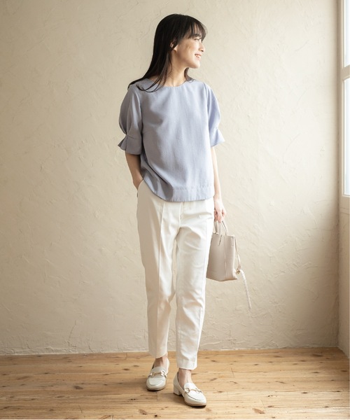 index（インデックス）の「◆《新色追加》タックスリーブ イージーケアブラウス【イージーケア/吸水速乾/洗濯機洗い可】（シャツ/ブラウス・レディース・黄緑系/オフホワイト/ネイビー/ライトブルー/ボルドー/ベビーピンク・40/38/34/42/36）」の18枚目の写真