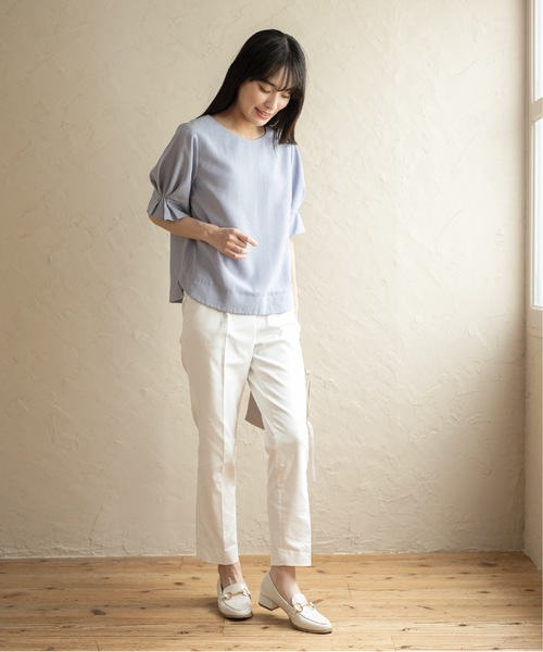 index（インデックス）の「◆《新色追加》タックスリーブ イージーケアブラウス【イージーケア/吸水速乾/洗濯機洗い可】（シャツ/ブラウス・レディース・黄緑系/オフホワイト/ネイビー/ライトブルー/ボルドー/ベビーピンク・40/38/34/42/36）」の19枚目の写真