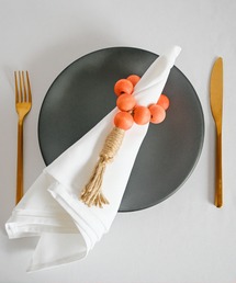 YADORI（ヤドリ）の「ウッドビーズ　ナプキンホルダー 2pc（ランチョンマット/テーブルウェア）」