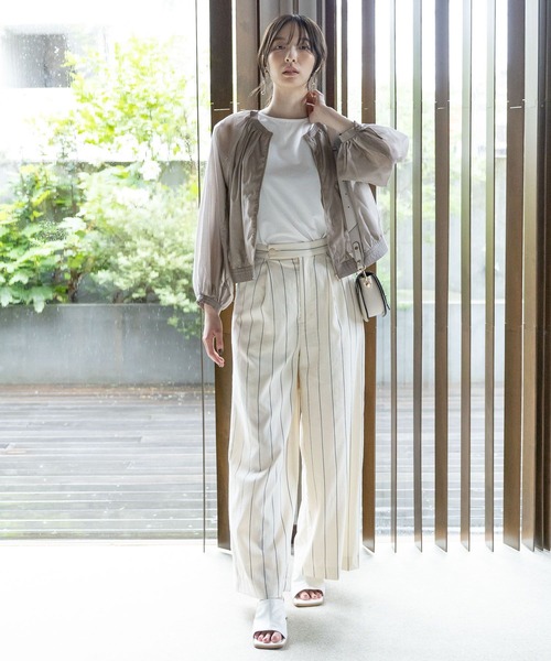 Andemiu（アンデミュウ）の「シアーブルゾン965978（ブルゾン・レディース・グレー/ネイビー/キャメル・FREE）」の6枚目の写真