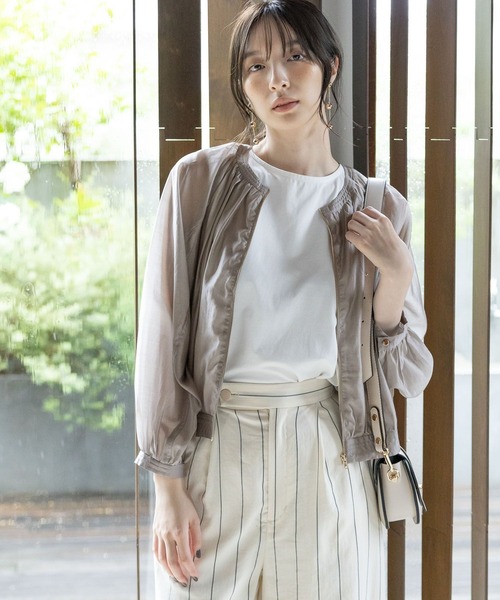 Andemiu（アンデミュウ）の「シアーブルゾン965978（ブルゾン・レディース・グレー/ネイビー/キャメル・FREE）」の8枚目の写真